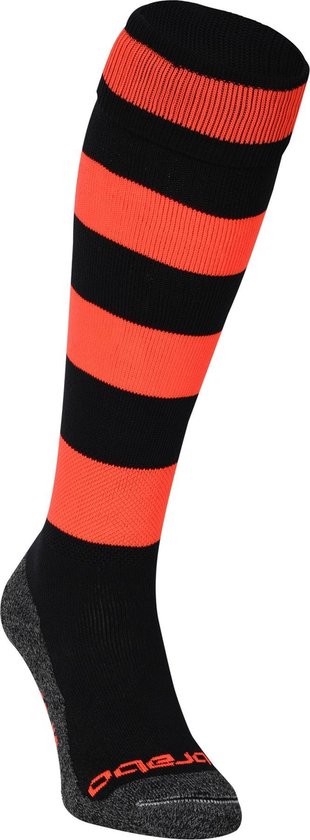 Brabo - BC8530D Socks Rugby Black/Neon Orange - Black/Orange - Unisex - Maat 36-40
