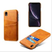 Back Cover met Opbergvakjes + PET Screenprotector voor iPhone XR _ Bruin