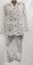 Dames pyjama set met bloemenprint en een kraag XXL 42-44 wit/paars