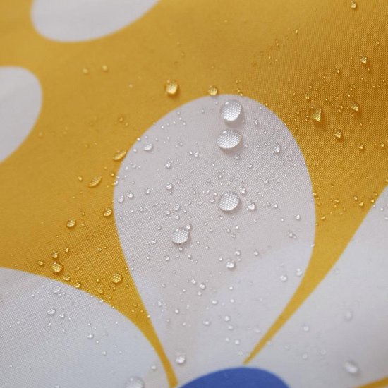 Sandesen® Douchegordijn Geel met bloemen 120x180cm Ringen inbegrepen