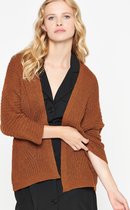 LOLALIZA Cardigan met lurex en halflange mouwen - Bruin - Maat L/XL
