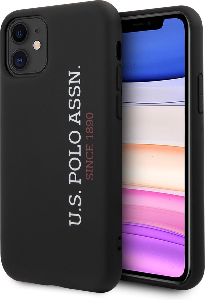US Polo Apple iPhone 11 zwart Backcover hoesje - effect Logo