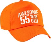 Awesome 55 year old verjaardag pet / cap oranje voor dames en heren - baseball cap - verjaardags cadeau - petten / caps