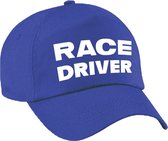 Race driver / auto coureur verkleed pet blauw voor jongens en meisjes - Racing team baseball cap - carnaval / kostuum