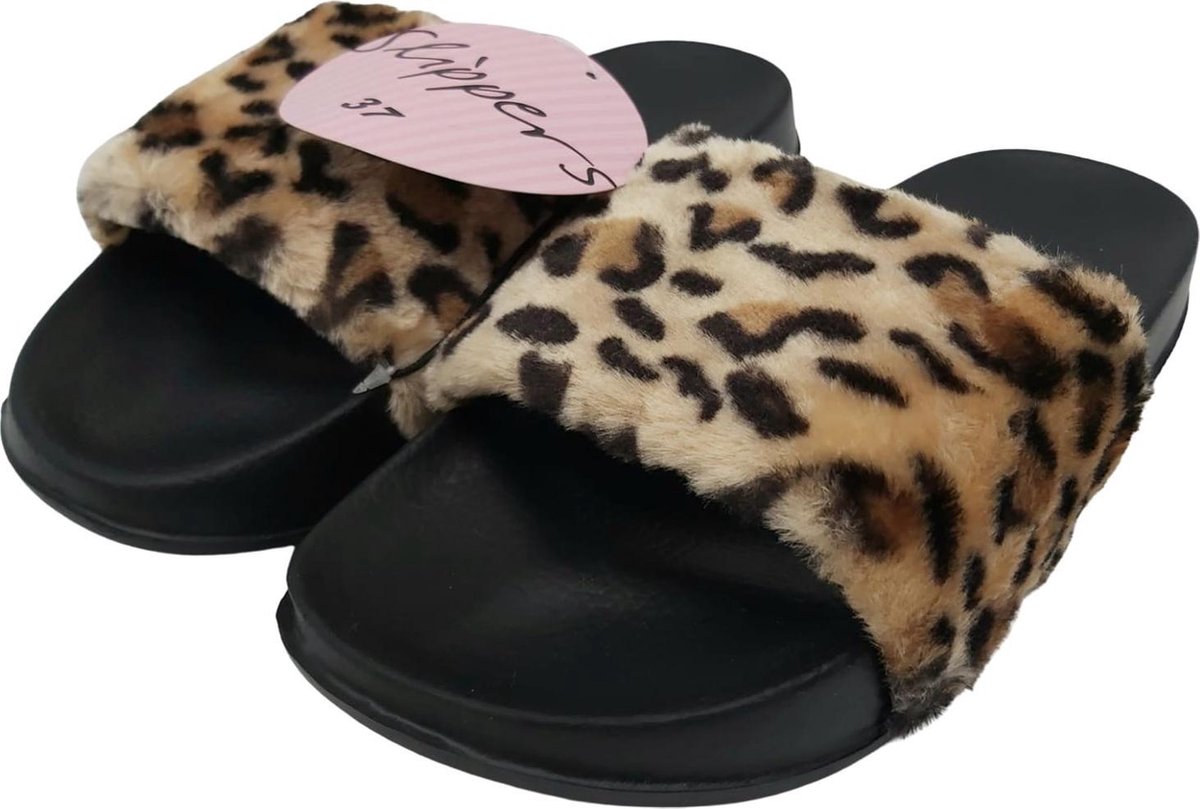 Panterprint slippers maat 37 - badslippers | bol.com