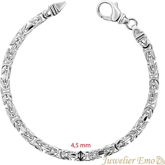 Zilveren armband konings schakel met naamplaat - Juwelier Jansen
