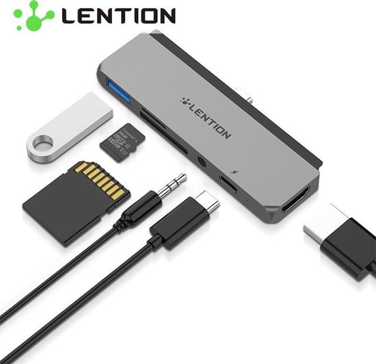 Bol Com Lention Usb C Premium 6 In 1 Hub Speciaal Voor New Ipad Pro Usb 3 0 4k Hdmi