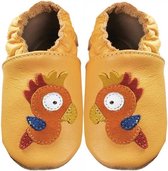 Hobea Chaussons de bébé jaune avec perroquet (Kruip)