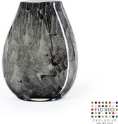 Fidrio Design vaas Organic NERO zwart - bloemenvaas - glas, mondgeblazen - hoogte 20 cm