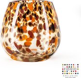 Design vaas Fiore - Fidrio HAVANNA - glas, mondgeblazen bloemenvaas - hoogte 22 cm