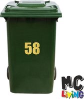 Kliko Sticker / Vuilnisbak Sticker - Nummer 58 - 21 x 17 - Goud