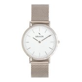 KRAEK Linnet Zilver Wit 36 mm - Dames Horloge - Zilver Mesh horlogebandje