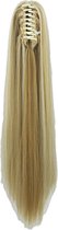 Ponytail paardenstaart straight blond mix  THERMOFIBREHAIR net echt haar 50cm 130gram