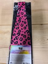 Roze panterprint stropdas - Carnaval - Feest