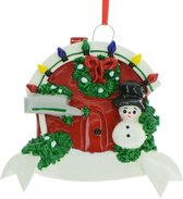 Personaliserbare kerstversiering / ornament voor in kerstboom | kerstvoortuin met sneeuwman | personaliseerbaar kerstcadeau | kerstgeschenk met naam