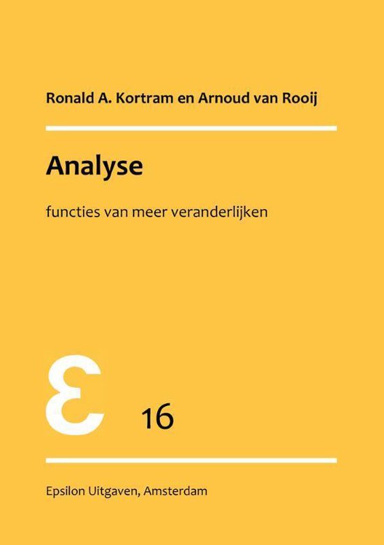 Cover van het boek 'Analyse / druk 1' van A. van Rooij en R.A. Kortram