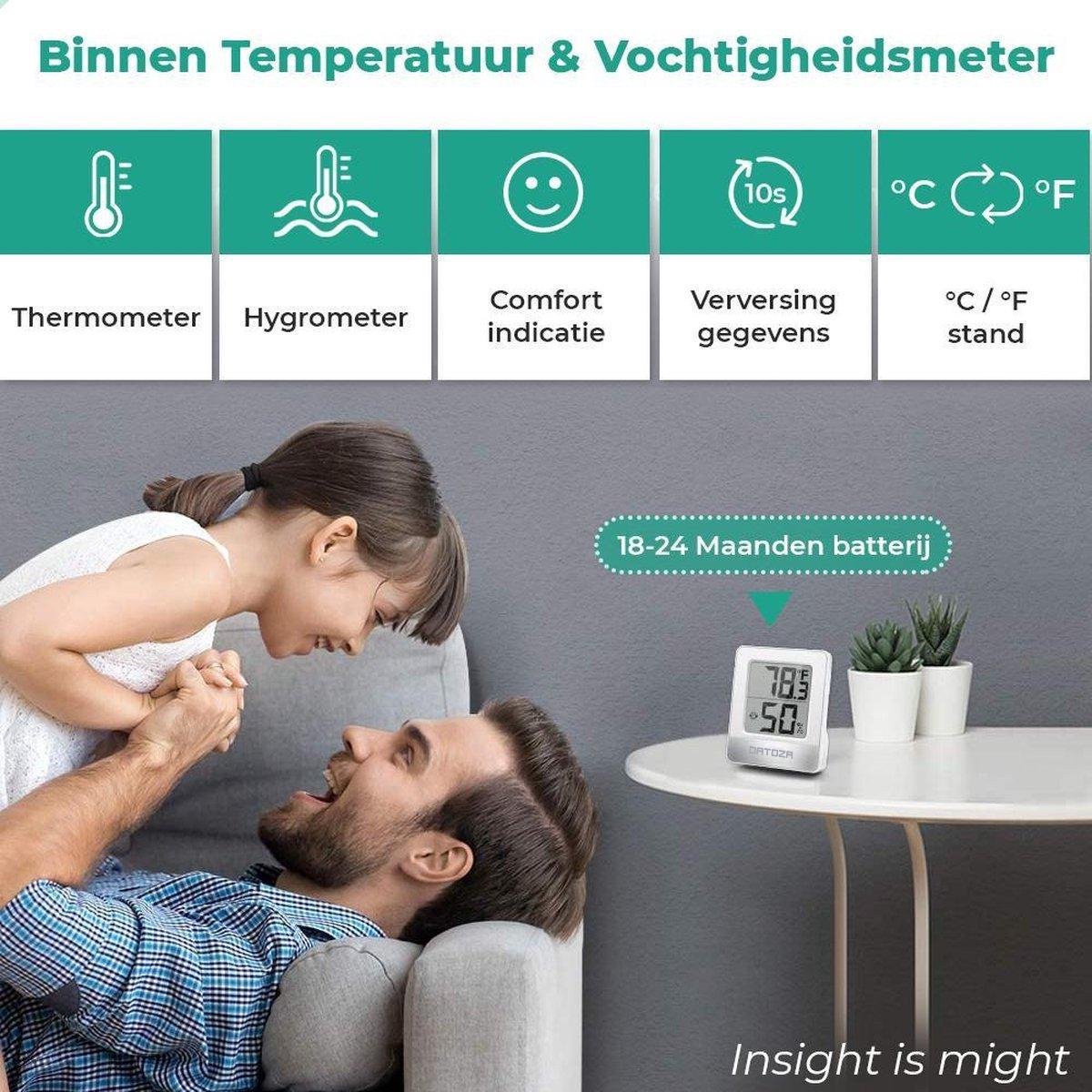 Noklead Digitale thermo-hygrometer, draagbare thermometer, hygrometer