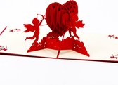 3D wenskaart - Cupido valentijnskaart liefde pop-up wenskaart