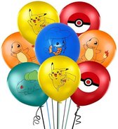 Pokémon ballonnen set van 10 stuks met o.a. Pikachu, Squirtle, bulbasaur, pokeball en Charmander 30 cm ballon