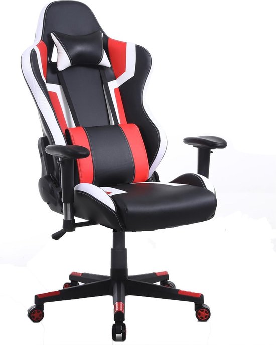 Gamestoel Tornado bureaustoel - ergonomisch verstelbaar - racing gaming  stoel - zwart rood | bol