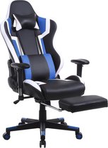 Gamestoel Tornado relax bureaustoel - met voetsteun - ergonomisch verstelbaar - zwart blauw