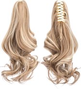 Ponytail Paardenstaart 60cm golvend blond mix synthetisch fibrehair