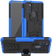 Samsung Galaxy A21S Hybride Kickstand Hoesje Blauw