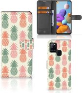 Leuk Hoesje Geschikt voor Samsung Galaxy A21s Smartphone Hoesje Ananas