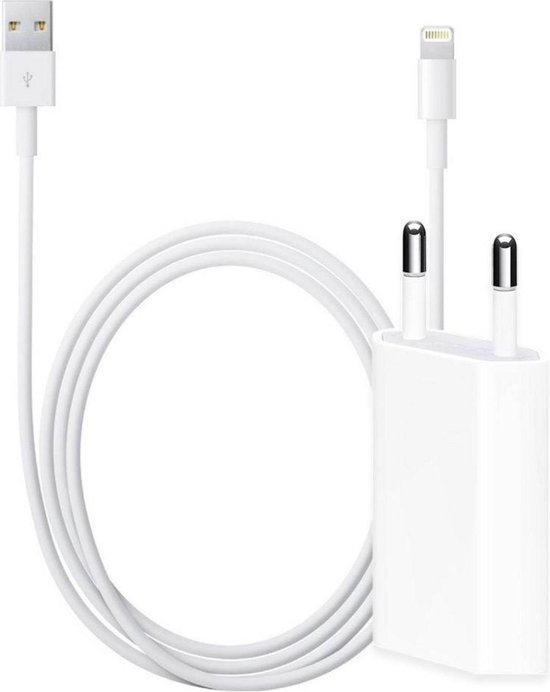 MBH Apple iPhone oplader lightning kabel en stekker 1m USB lader 5W 1A |