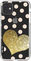 Casetastic Apple iPhone 11 Hoesje - Softcover Hoesje met Design - Glitter Heart Print