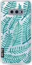 Casetastic Samsung Galaxy S10e Hoesje - Softcover Hoesje met Design - Turquoise Fronds Print