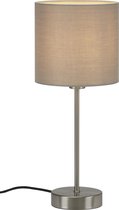 BRILONER - FABRIC - Tafellamp - incl. aan/uit schakelaar - E14 - 25 W - taupe - metaalweefsel