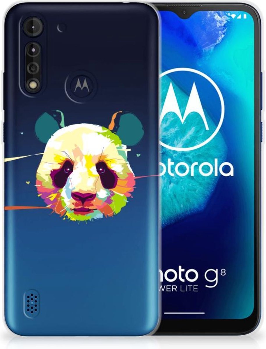 Motorola Moto G8 Power Lite Telefoonhoesje met Naam Panda Color
