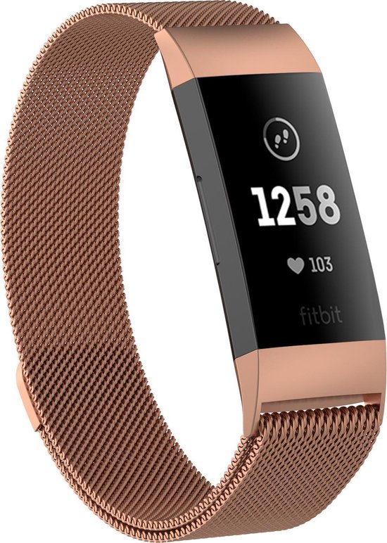 Fitbit Charge 3/4 Horloge Rose Goud (Medium) met magneetsluiting -... bol.com