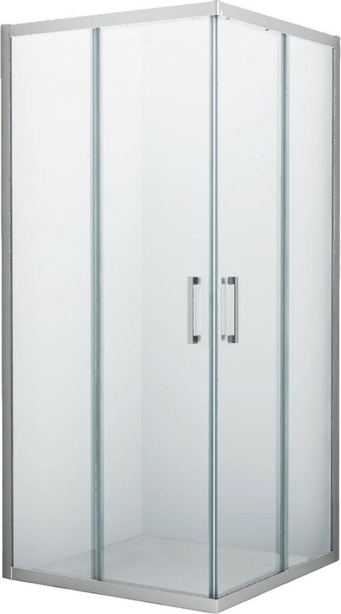 Diamond Line Lara - Douchecabine - 90x90 - Vierkant - Chroom - Schuifdeur - Hoekinstap - Helder Glas - 6mm Veiligheidsglas