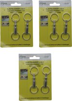 6x Sleutelhangers / key snaps zilver met sleutelringen - deelbare sleutelhanger - metalen sleutelhangers / key snaps