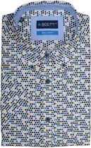 Bos Bright Blue Casual hemd korte mouw Multi Wolf 19107WO30BO/500 multicolour
