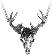 Alchemy Gothic Ketting WHITE HART, BLACK ROSE Zilverkleurig