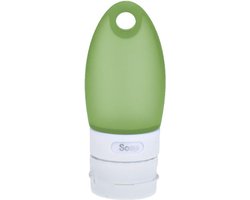 Rubytec Knijpfles Splash - 37 ml - Reisfles voor Handbagage - Siliconen Doseersluiting - Eenvoudig te vullen & te reinigen - No-spil-opening - BPA-vrij - Reisflacon - Navulbaar - ø3,5 cm - Groen/wit