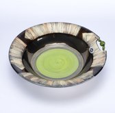 Decoratieve schaal - Schaal - Letsopa Ceramics -  Model: Afrique Licht groen | Handgemaakt in Zuid Afrika - Uniek - hoogwaardig keramiek - speciaal gemaakt voor Nwabisa African Art
