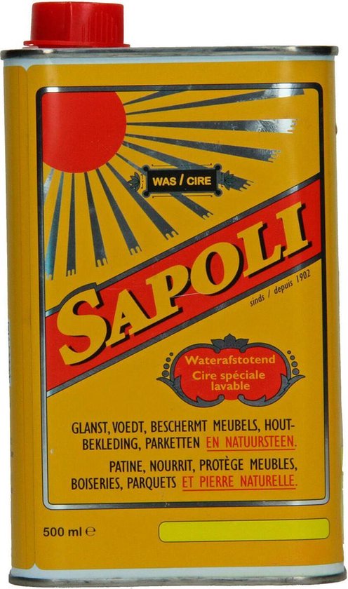 Cire déperlante Sapoli - LAVABLE - 500ML - JAUNE - SAPOLI - ERES 38315 - Hydrofuge - Cire de sol