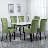 Eetkamerstoelen set 6 stuks Velvet (Incl LW anti kras viltjes) - Eetkamer stoelen - Extra stoelen voor huiskamer - Dineerstoelen – Tafelstoelen