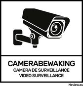 Bord camerabewaking - 10x10 cm - 3 talen - Voor binnen & buiten
