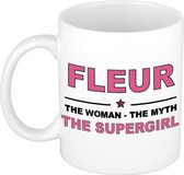 Fleur The woman, The myth the supergirl cadeau koffie mok / thee beker 300 ml