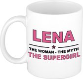 Lena The woman, The myth the supergirl cadeau koffie mok / thee beker 300 ml