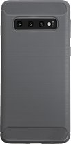 BMAX Carbon soft case hoesje voor Samsung Galaxy S10 / Soft Cover / Telefoonhoesje / Beschermhoesje / Telefoonbescherming - Grijs