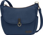 Travelon Courier Anti-diefstal Hobo| Schoudertas | Damestas | RFID | Canvas | Leder | Blauw