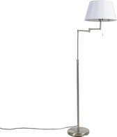 QAZQA ladas - Moderne Vloerlamp | Staande Lamp met zwenkarm - 1 lichts - H 1500 mm - Wit -  Woonkamer | Slaapkamer