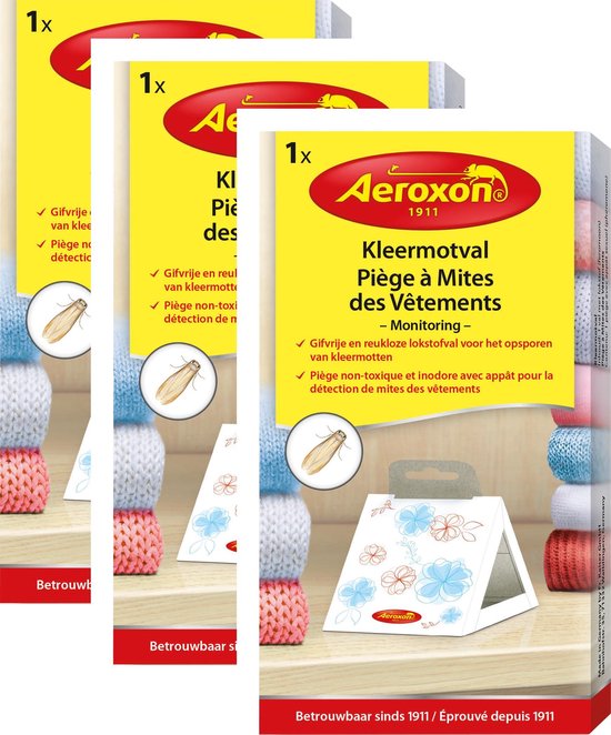 Piège anti-mites AEROXON - Piège attractif toxique et inodore pour détecter  les mites