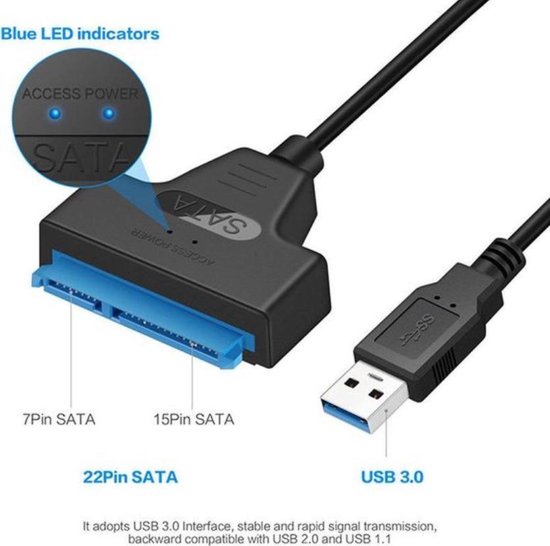 Sans Marque Câble sata usb 2.0 - Noir à prix pas cher